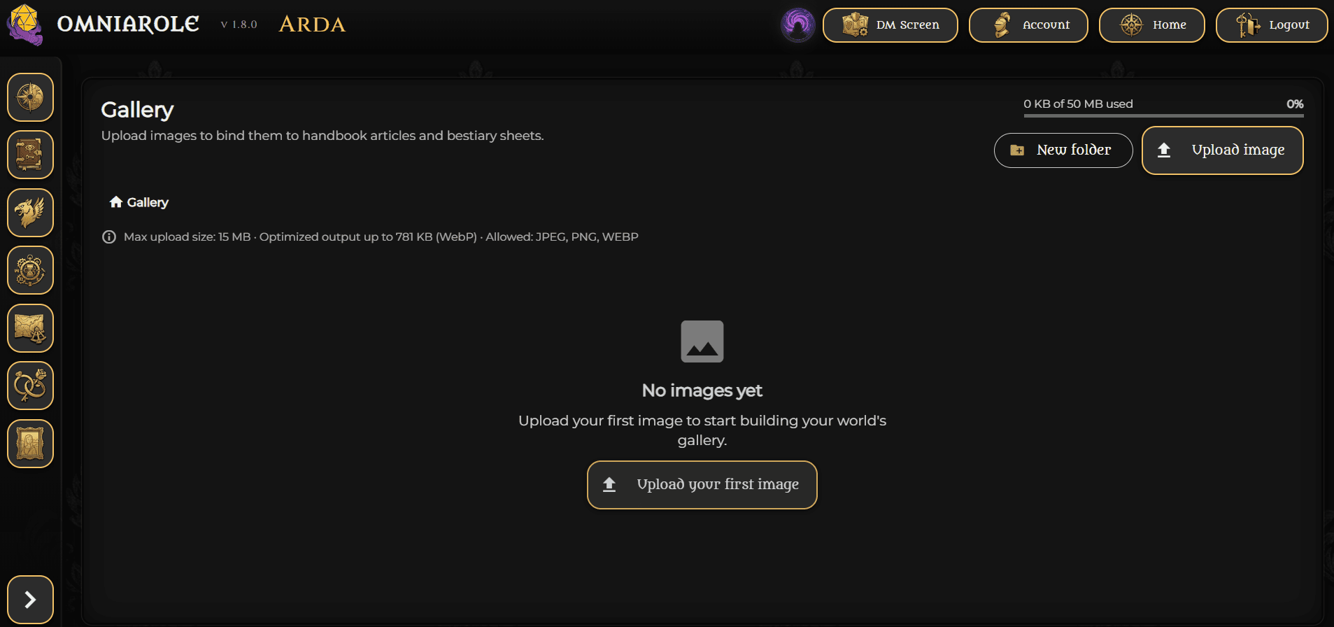 Gallery module for uploading world images