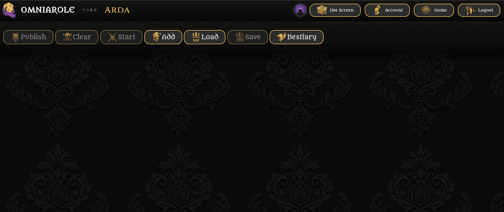 Initiative Tracker toolbar on first open