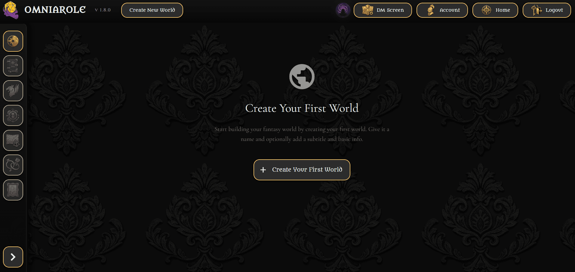 Create your first world screen