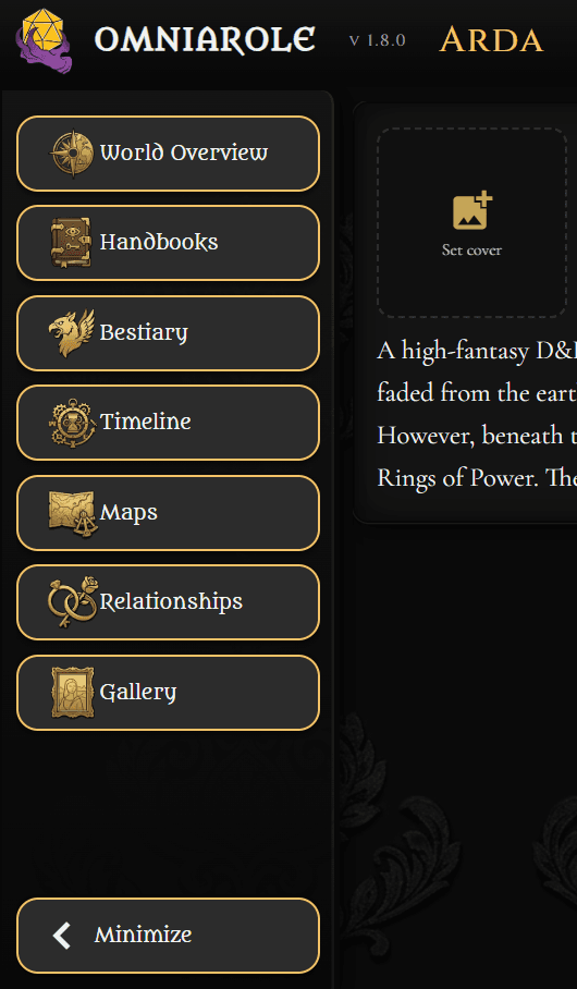 Sidebar modules unlocked after creating a world