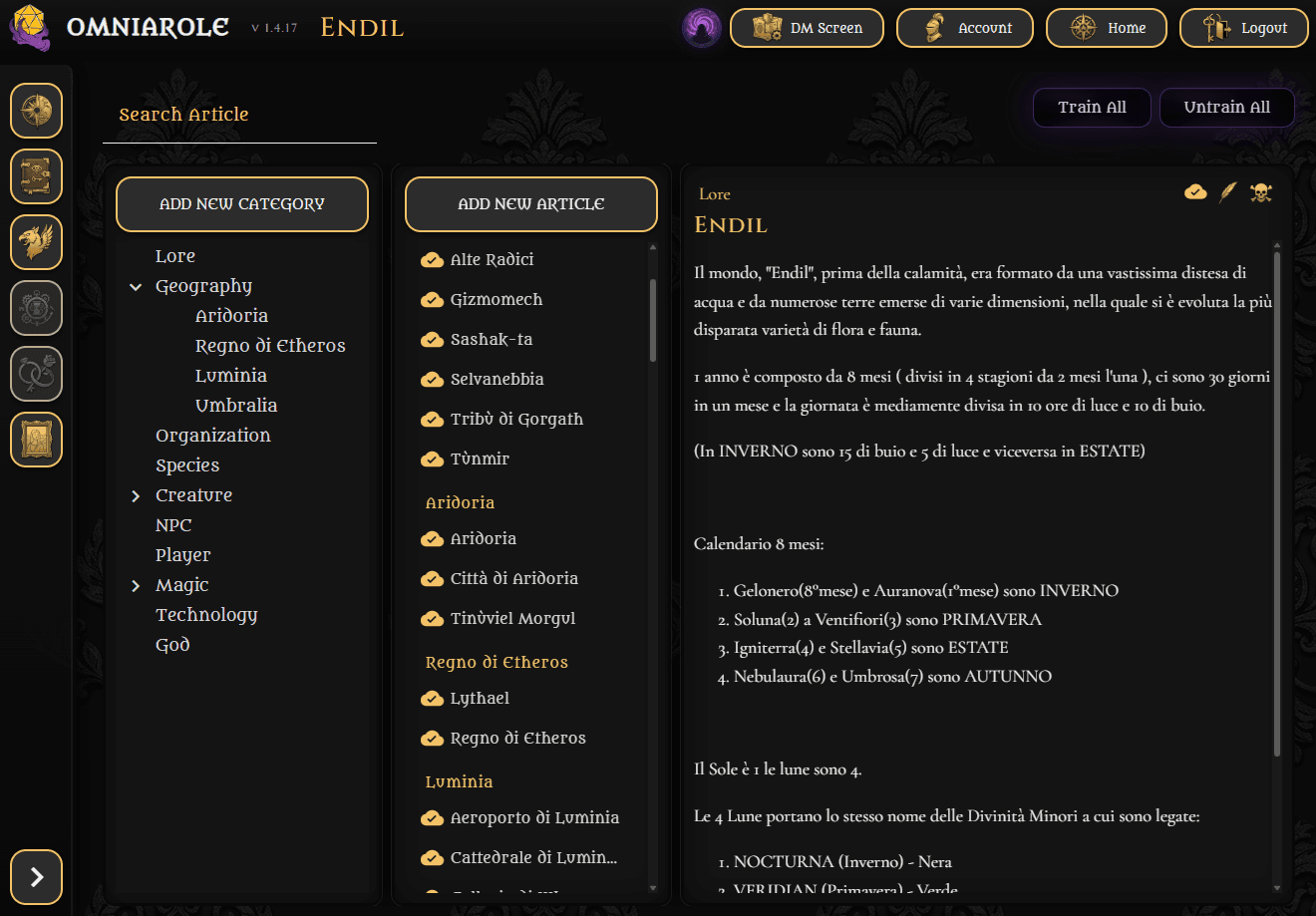 Omniarole interface screenshot